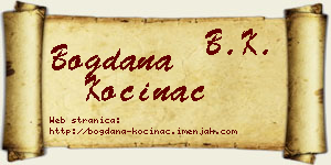 Bogdana Kočinac vizit kartica